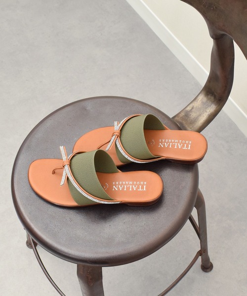 セール】【ITALIAN SHOEMAKERS】ビジューストラップトング