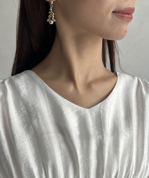 Chez toi（シェトワ）の「ウエストシャーリングスリーブブラウス（シャツ/ブラウス・レディース・ブラック/ホワイト/グリーン・FREE）」の14枚目の写真