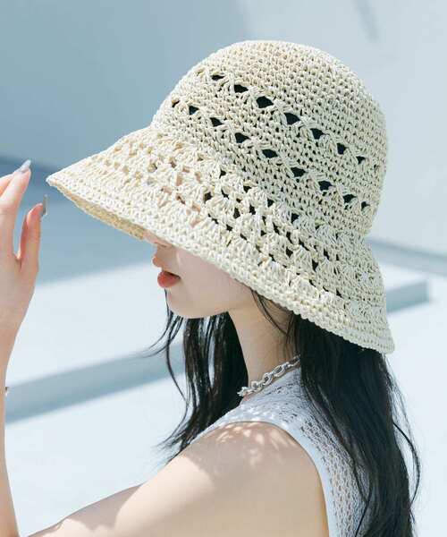 SMELLY(スメリー)の「シェルアミモチーフハット(ハット・レディース・アイボリー/ベージュ・-)」の4枚目の写真