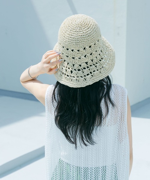 SMELLY(スメリー)の「シェルアミモチーフハット(ハット・レディース・アイボリー/ベージュ・-)」の6枚目の写真