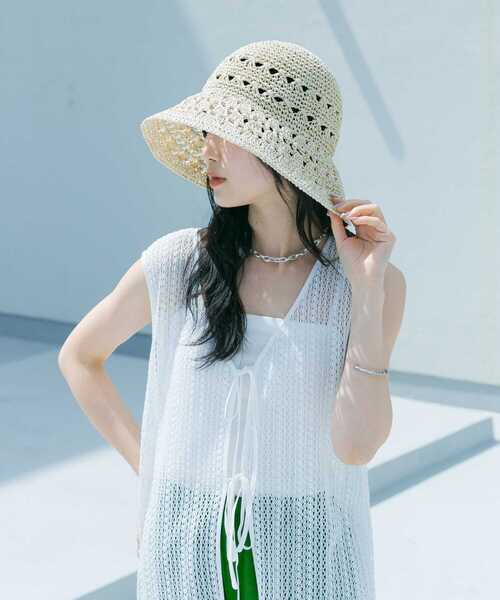 SMELLY(スメリー)の「シェルアミモチーフハット(ハット・レディース・アイボリー/ベージュ・-)」の7枚目の写真