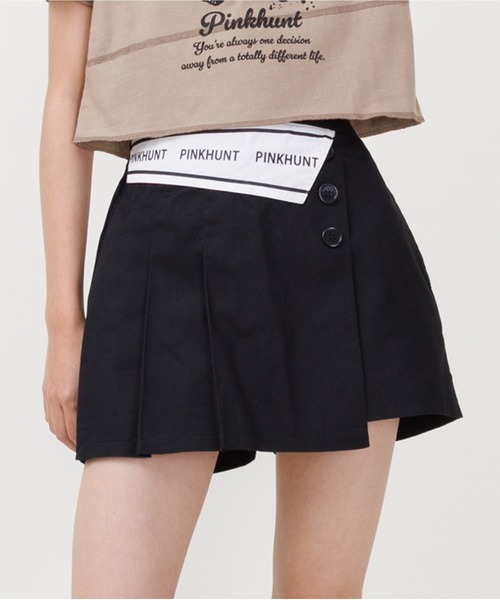 PINKHUNT(ピンクハント)の「PINKHUNT ピンクハント 折り返しウエストスカパン ショートパンツ 0629K(その他パンツ・キッズ・ブラック/カーキ・140cm/150cm/160cm/120cm/130cm)」の1枚目の写真