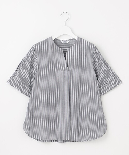 J.PRESS(ジェイプレス)の「【洗える】BEZ 空羽ストライプ クルーネック ブラウス(シャツ/ブラウス・レディース・ホワイト系1/ピンク系1/ネイビー系1/ピーコックグリーン系1・T15/T13)」の15枚目の写真