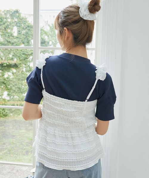 MAJESTIC LEGON(マジェスティックレゴン)の「カットレースリボンキャミソール(キャミソール・レディース・ブラック/オフホワイト/ホワイト系その他・MEDIUM)」の21枚目の写真