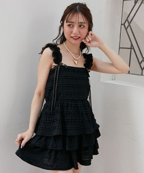 MAJESTIC LEGON(マジェスティックレゴン)の「カットレースリボンキャミソール(キャミソール・レディース・ブラック/オフホワイト/ホワイト系その他・MEDIUM)」の5枚目の写真