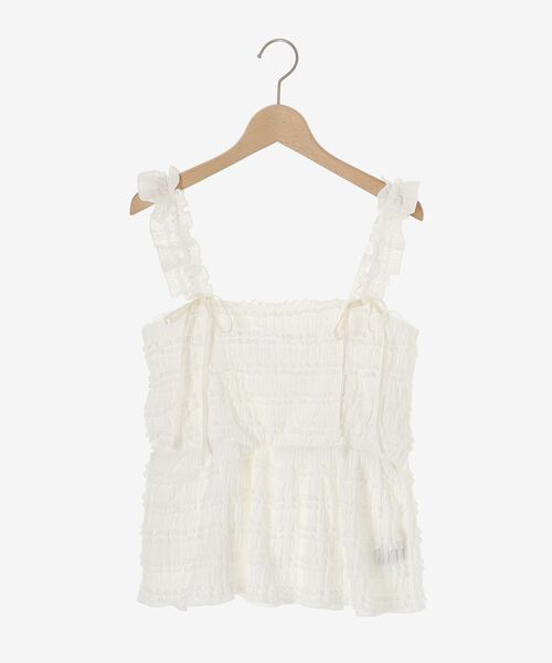 MAJESTIC LEGON(マジェスティックレゴン)の「カットレースリボンキャミソール(キャミソール・レディース・ブラック/オフホワイト/ホワイト系その他・MEDIUM)」の10枚目の写真