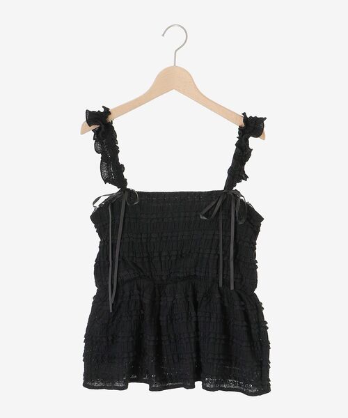 MAJESTIC LEGON(マジェスティックレゴン)の「カットレースリボンキャミソール(キャミソール・レディース・ブラック/オフホワイト/ホワイト系その他・MEDIUM)」の12枚目の写真