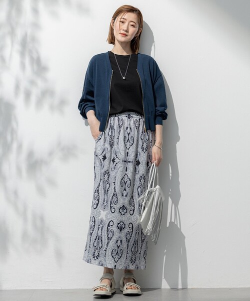 23区(ニジュウサンク)の「【洗える】ライトシアーニット ブルゾン(ブルゾン・レディース・ホワイト系/ブラック系/ベージュ系/ダークグリーン系・38)」の5枚目の写真
