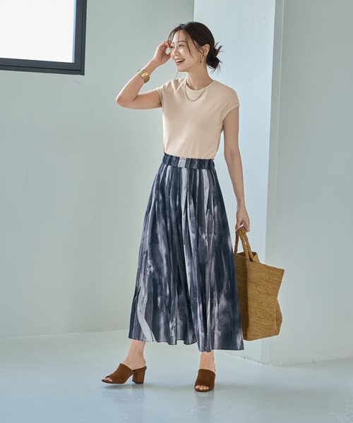 細身緑の水彩柄スカート 水彩ボタニカル柄スカート | Thevon.(ゼヴォン)レディース | PAL