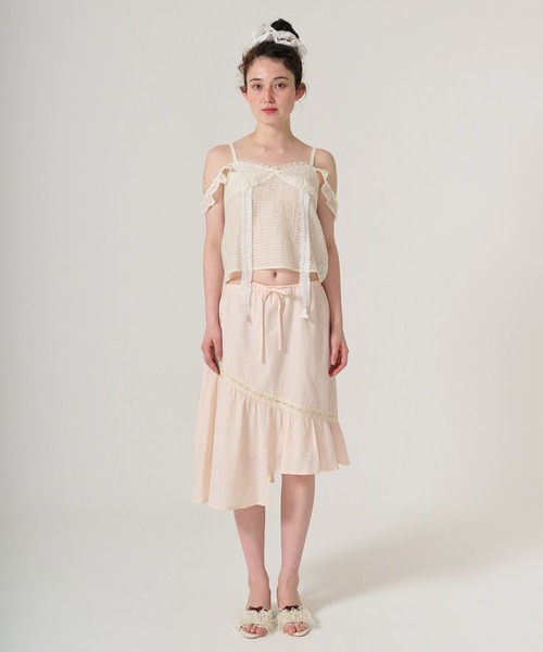 TINA:JOJUN(ティーナジョジュン)の「ハートネック キャミブラウス TINA:JOJUN(キャミソール・レディース・アイボリー/サーモンピンク・M)」の5枚目の写真