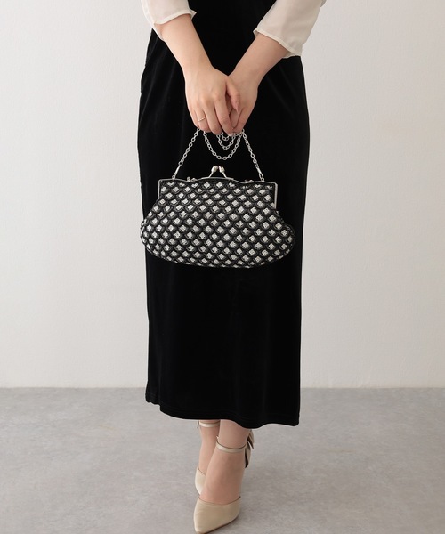 Lace Ladies(レースレディース)の「3WAY ビーズ がま口 コンパクト パーティーバッグ(クラッチバッグ・レディース・ブラック/シルバー・FREE)」の13枚目の写真