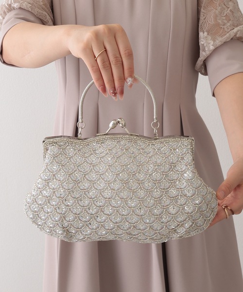 Lace Ladies(レースレディース)の「3WAY ビーズ がま口 コンパクト パーティーバッグ(クラッチバッグ・レディース・ブラック/シルバー・FREE)」の14枚目の写真