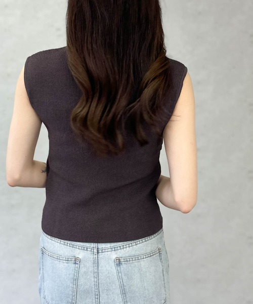 Per sist ence（パーシエンス）の「綿タッチビスチェデザインノースリーブプルオーバー（Tシャツ/カットソー・レディース・ピンク/モカ/アイボリー/ブラック・ONE SIZE）」の12枚目の写真