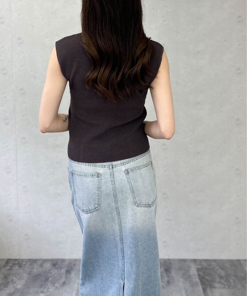 Per sist ence（パーシエンス）の「綿タッチビスチェデザインノースリーブプルオーバー（Tシャツ/カットソー・レディース・ピンク/モカ/アイボリー/ブラック・ONE SIZE）」の13枚目の写真