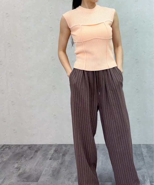 Per sist ence（パーシエンス）の「綿タッチビスチェデザインノースリーブプルオーバー（Tシャツ/カットソー・レディース・ピンク/モカ/アイボリー/ブラック・ONE SIZE）」の15枚目の写真