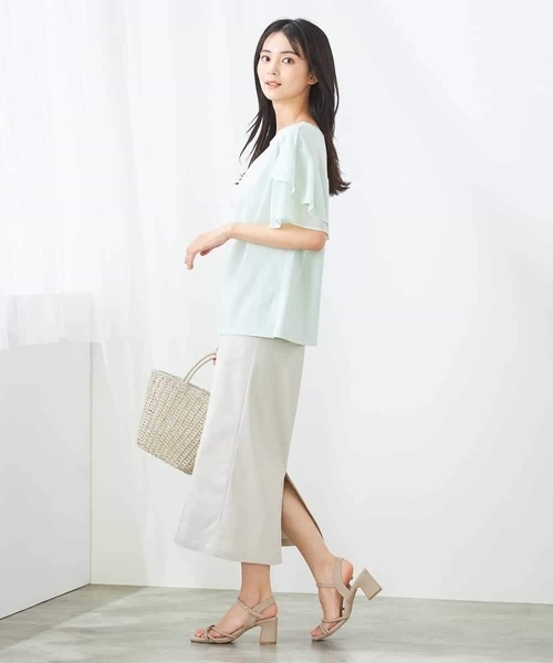 a.v.v(アーヴェヴェ)の「【接触冷感/UVカット】2WAY シフォンケープカットソー(Tシャツ/カットソー・レディース・グレー系その他/ブラック/ピンク/ミント・34/40/42/36/38)」の10枚目の写真