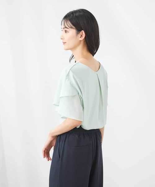 a.v.v(アーヴェヴェ)の「【接触冷感/UVカット】2WAY シフォンケープカットソー(Tシャツ/カットソー・レディース・グレー系その他/ブラック/ピンク/ミント・34/40/42/36/38)」の15枚目の写真