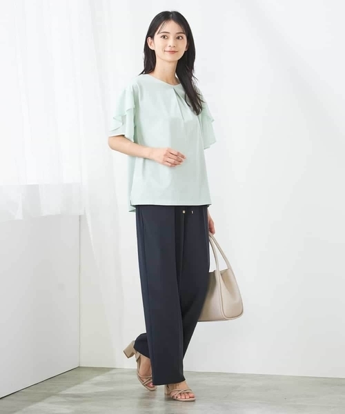 a.v.v(アーヴェヴェ)の「【接触冷感/UVカット】2WAY シフォンケープカットソー(Tシャツ/カットソー・レディース・グレー系その他/ブラック/ピンク/ミント・34/40/42/36/38)」の17枚目の写真