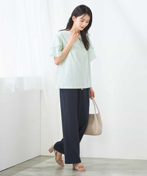 a.v.v(アーヴェヴェ)の「【接触冷感/UVカット】2WAY シフォンケープカットソー(Tシャツ/カットソー・レディース・グレー系その他/ブラック/ピンク/ミント・34/40/42/36/38)」の18枚目の写真