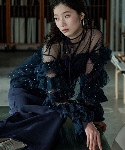 Ezick（エジック）の「Elegant volume sleeves　セットキャミドレス（ドレス・レディース・グレー/ブラック/ワインレッド/ネイビー/グレー系/ブラック系/ネイビー系・FREE）」の6枚目の写真