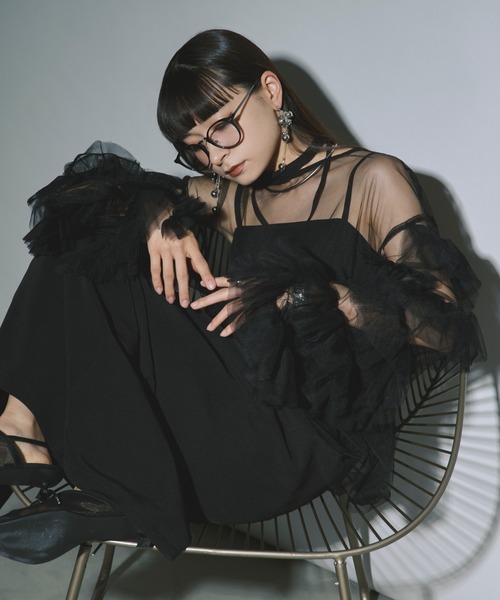 【Ezick】Elegant volume sleeves セットキャミドレス Elegant volume sleeves セットキャミドレス（ドレス）｜Ezick