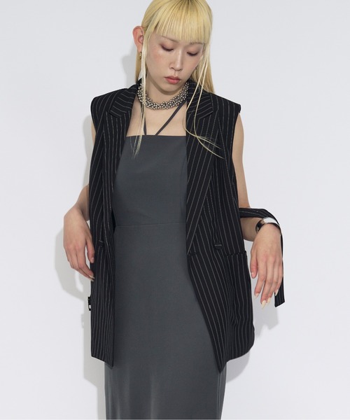 Ezick Lady set フリルチュールドレス 黒 オケージョン結婚式M Lady set フリルチュールドレス（ドレス）｜Ezick（エジック）の