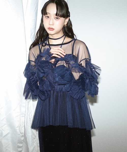 【Ezick】Elegant volume sleeves セットキャミドレス Elegant volume sleeves セットキャミドレス（ドレス）｜Ezick