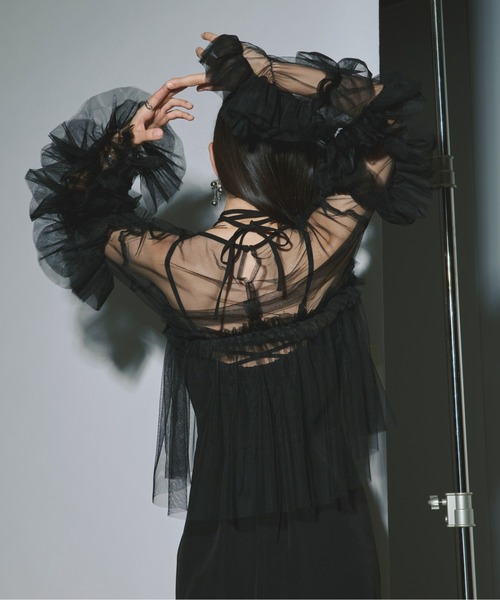 【Ezick】Elegant volume sleeves セットキャミドレス Ezick ドレス Elegant volume sleeves セットキャミドレス