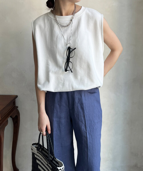 DouDou（ドゥドゥ）の「スウェットタンクプルオーバー（Tシャツ/カットソー・レディース・オフホワイト/グレー/ブラック/ブラウン・FREE）」の14枚目の写真