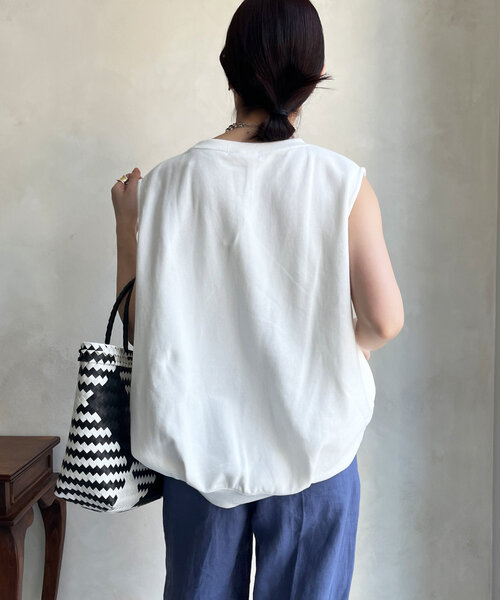 DouDou（ドゥドゥ）の「スウェットタンクプルオーバー（Tシャツ/カットソー・レディース・オフホワイト/グレー/ブラック/ブラウン・FREE）」の16枚目の写真