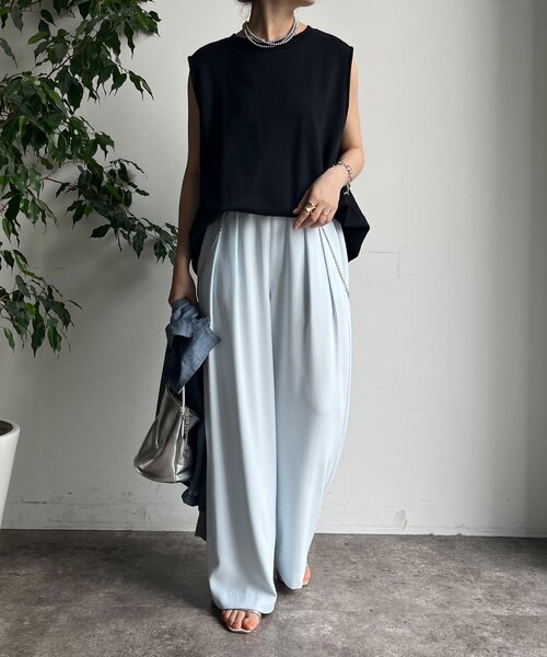 DouDou（ドゥドゥ）の「スウェットタンクプルオーバー（Tシャツ/カットソー・レディース・オフホワイト/グレー/ブラック/ブラウン・FREE）」の17枚目の写真