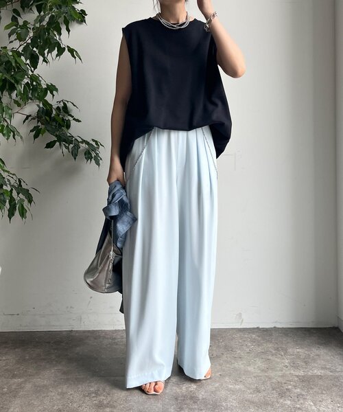 DouDou（ドゥドゥ）の「スウェットタンクプルオーバー（Tシャツ/カットソー・レディース・オフホワイト/グレー/ブラック/ブラウン・FREE）」の20枚目の写真