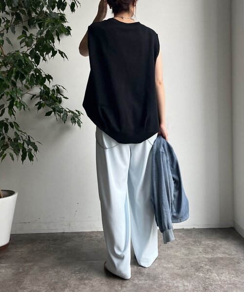 DouDou（ドゥドゥ）の「スウェットタンクプルオーバー（Tシャツ/カットソー・レディース・オフホワイト/グレー/ブラック/ブラウン・FREE）」の21枚目の写真