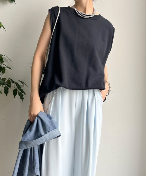 DouDou（ドゥドゥ）の「スウェットタンクプルオーバー（Tシャツ/カットソー・レディース・オフホワイト/グレー/ブラック/ブラウン・FREE）」の22枚目の写真