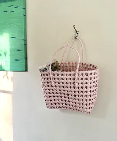 ammy.(エイミードット)の「【 ammy. / エイミードット 】 カラー メルカドバッグ / かごバッグ(かごバッグ・レディース・イエロー/ホワイト/グリーン/ピンク/ブラック/ピンクベージュ/フューシャピンク・FREE)」の6枚目の写真