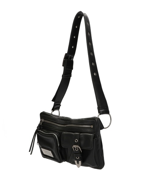 X-girl（エックスガール）の「FAUX LEATHER 2WAY BELT BAG（ショルダーバッグ・レディース・ブラック・ONE SIZE）」の5枚目の写真