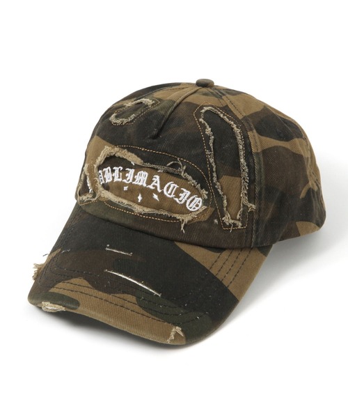LAND MUSEUM（ランドミュージアム）の「LAND MUSEUM／カモフラダメージCAP（キャップ・メンズ・ダークブラウン/グレー/カーキ・FREE）」の5枚目の写真