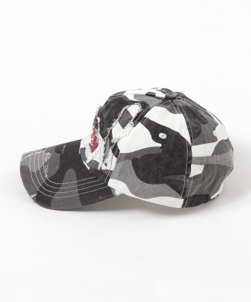 LAND MUSEUM（ランドミュージアム）の「LAND MUSEUM／カモフラダメージCAP（キャップ・メンズ・ダークブラウン/グレー/カーキ・FREE）」の6枚目の写真