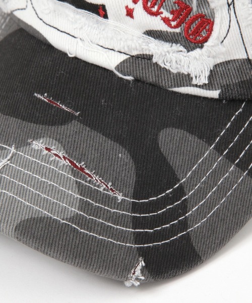 LAND MUSEUM（ランドミュージアム）の「LAND MUSEUM／カモフラダメージCAP（キャップ・メンズ・ダークブラウン/グレー/カーキ・FREE）」の10枚目の写真