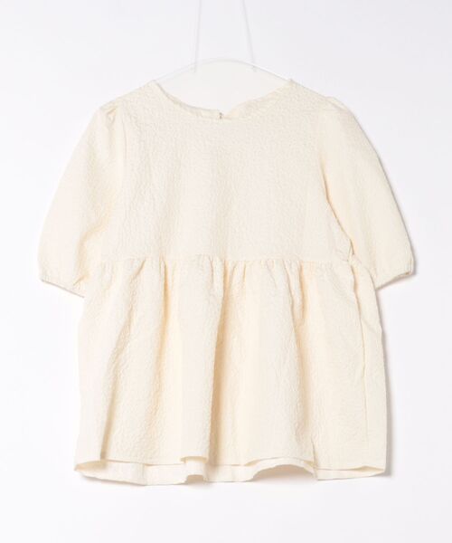 Coo+i(クーイ)の「ジャガードパフスリーブブラウス(シャツ/ブラウス・レディース・アイボリー/ブラック・L)」の9枚目の写真