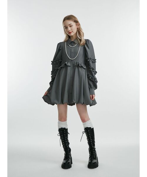 jouetie フリルショルダーバルーンミニワンピース フリルショルダーバルーンミニワンピース(ワンピース