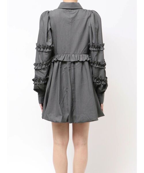 フリルショルダーバルーンミニワンピース（ワンピース）｜jouetie