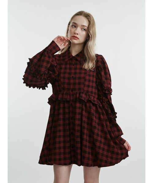 jouetie フリルショルダーバルーンミニワンピース フリルショルダーバルーンミニワンピース（ワンピース