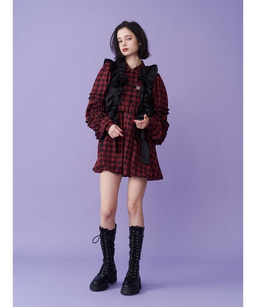 jouetie フリルショルダーバルーンミニワンピース フリルショルダーバルーンミニワンピース（ワンピース