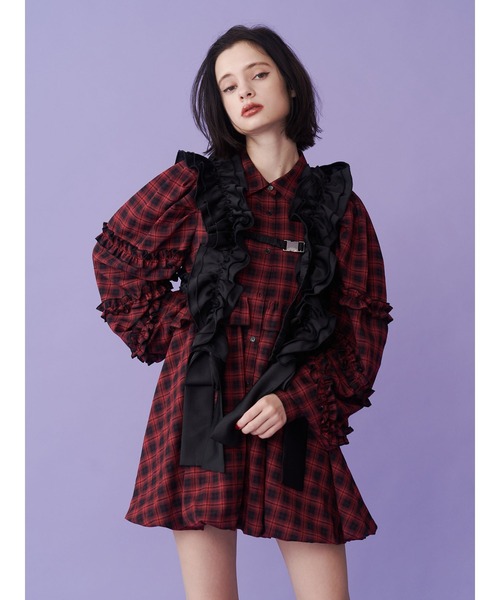 jouetie フリルショルダーバルーンミニワンピース フリルショルダーバルーンミニワンピース（ワンピース