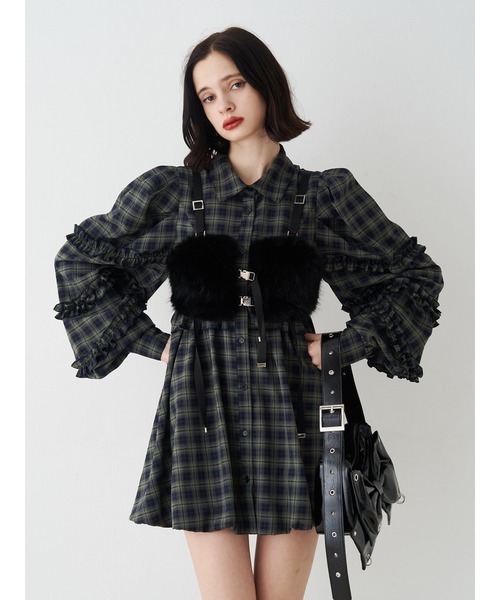 jouetie フリルショルダーバルーンミニワンピース フリルショルダーバルーンミニワンピース（ワンピース）｜jouetie