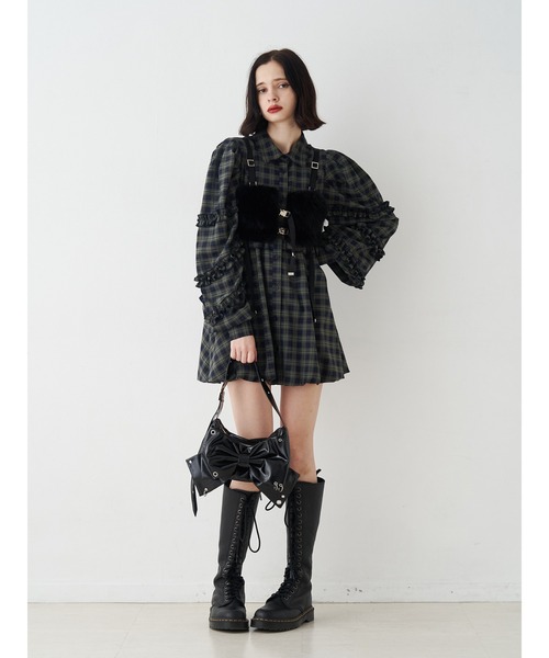 jouetie フリルショルダーバルーンミニワンピース フリルショルダーバルーンミニワンピース（ワンピース