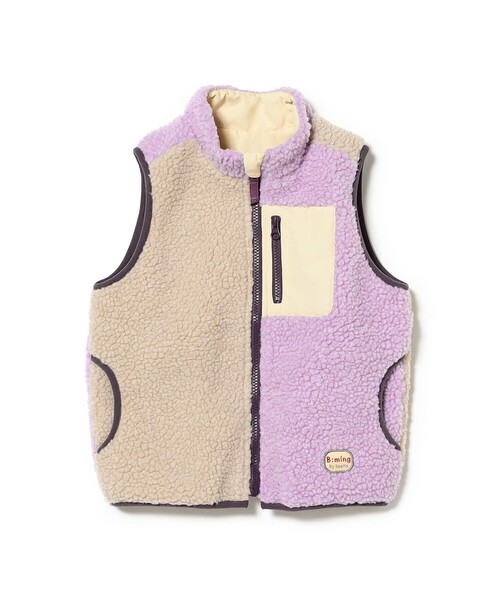 B:MING by BEAMS(ビーミングバイビームス)の「リバーシブル ボア ベスト 2025FW(90~140cm)(ベスト・キッズ・パープル系その他5/チャコールグレー・M(110-120)/L(130-140)/S(90-100))」の8枚目の写真