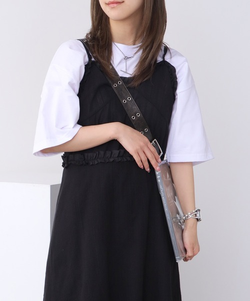 ROOPTOKYO(ループトウキョウ)の「フリル付き キャミワンピース(ワンピース・レディース・ブラック・FREE)」の1枚目の写真
