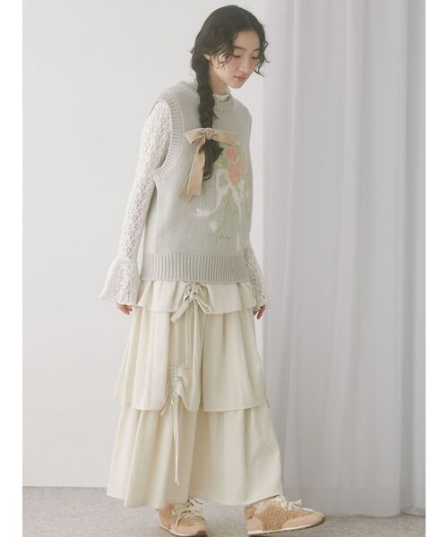 merry jenny（メリージェニー）の「Wリボンフェイクファースニーカー（スニーカー・レディース・ブラウン/ピンク/アイボリー・MEDIUM/LARGE）」の8枚目の写真